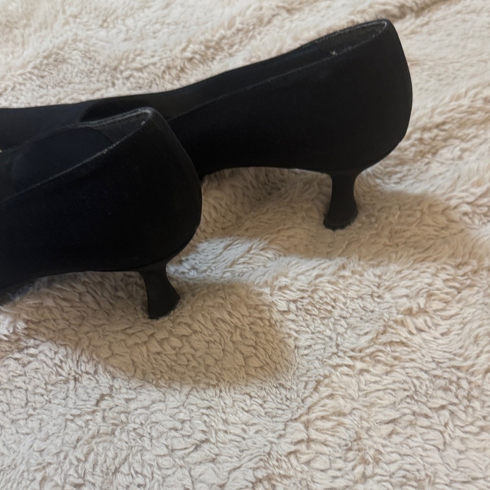 Stuart Weitzman Black Square Toe Heels - Picture 3 of 3
